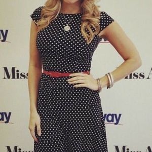 Joseph Ribkoff Black Cap Sleeve Swiss Dot Dress